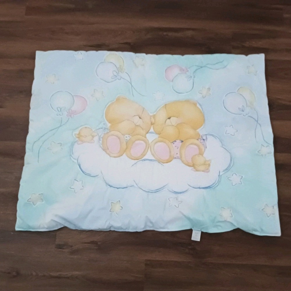 Vtg FOREVER FRIENDS Bears The‎ Andrew Brownsword Collection Baby Blanket Quilt